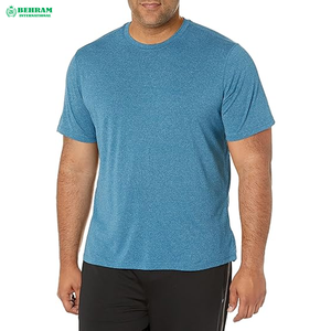T-shirts pour hommes vintage délavés à l'acide, col rond, coupe classique, anti-plis, respirants, en polyester/coton, à manches courtes, surdimensionnés, couleur turquoise - Product Image 1