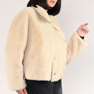 Abrigo de lana sintética Sherpa para mujer, transpirable, cálido, de felpa, informal, con capucha, cierre de cremallera, chaqueta para la nieve, cómoda, con cierre de botones - Product Image 4