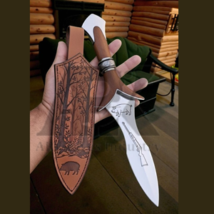 Cuchillo Bowie de Caza de Doble Filo con Hoja Fija de Acero Inoxidable y Mango de Madera, Decorativo, Coleccionable, DIY, OEM - Product Image 5