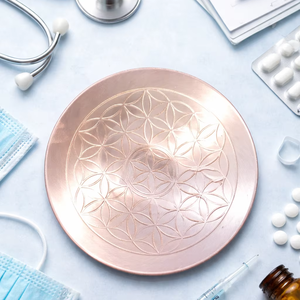 แผ่นทองแดงสำหรับชาร์จพลังงาน ดีไซน์อาร์ตเดโค ลายตารางหมากรุก ผลไม้ ดอกไม้ ชีวิต รูปทรงเรขาคณิตศักดิ์สิทธิ์ พลังงานเรกิ แผ่นคริสตัลบำบัด พลังงานบำบัดสำหรับการทำสมาธิ - Product Image 4