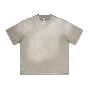 Camiseta de Alta Calidad para Hombre, Corte Holgado, Efecto Desgastado, Cuello Redondo, Hombros Caídos, con Logotipo Personalizado, OEM - Product Image 6