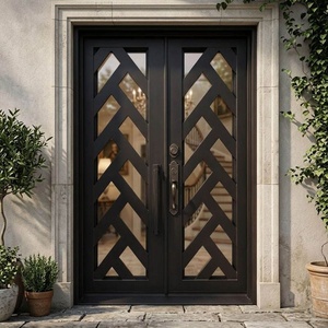 Royal Luxury Wrought Iron Main Gate Modern Design Rust-Resistant Coating Easy Install <b>Swing</b>-Opening Style Outdoor Use - Product Image 4