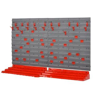 Organizzatore di Attrezzi in Metallo da 54 Pezzi con 50 Ganci e Pannello Forato da Parete per Cucina e Soggiorno - Product Image 1