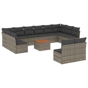 Conjunto de Sofás Modulares Grandes de Ratán PE Gris para Jardín, Colección Premium de Muebles para Exteriores - Product Image 2