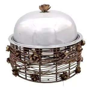 Olla Moderna de Acero Inoxidable Dorado Martillado, Aislada, para Buffet, con Tapa, para Mantener la Comida Caliente - Product Image 5