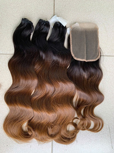 ผมต่อเวียดนาม VuyHair ขายดีที่สุด 100% เส้นผมธรรมชาติ ลอนคลื่นสีน้ำตาลอ่อน ปลายสีอ่อน  แบบเย็บสองชั้น  สำหรับทุกสีผม - Product Image 2