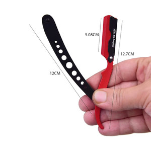 Rasoir droit pour hommes, noir et rouge, pour barbe, vente en gros - Product Image 4