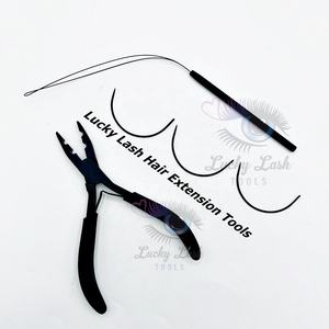 ชุดเครื่องมือร้อยลูกปัดสำหรับต่อผมอุปกรณ์ต่อผมแบบเข็มผูกด้วยมือฉลากตามแบบมืออาชีพกำหนดเอง - Product Image 5