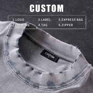 Wholesale Men's <b>Blank</b> Heavyweight T-shirts Pour Hommes Black Heavy <b>Weight</b> High Quality Oversized Tshirt Custom t Shirts for Men - Product Image 5