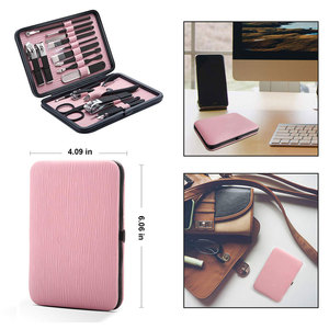 Professional Beauty <b>Manicure</b> Nail Care <b>Kit</b> for Men Women Stainless Steel Fingernail Toenail Clippers Nail File Leather Case - Product Image 6