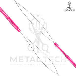 Professional Pink Hair Extension Loop <b>Needle</b> Tool Wire <b>Threader</b> Pulling Hook for Micro Ring Link Beads Salon Tools - Product Image 2