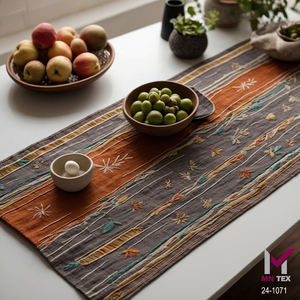 Camino de mesa de algodón Premium para comedor de granja, bodas rústicas y decoración festiva, tejido liso teñido para restaurantes - Product Image 1