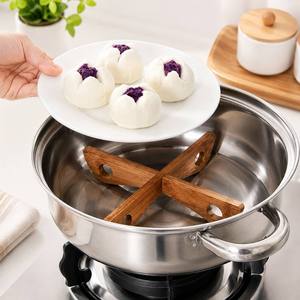 Premium Handcrafted Acacia Wood Detachable <b>Trivet</b> for Hot Pots & Pans, Wooden Table Heat Protector Stand - Product Image 2