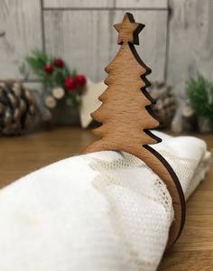 Anillo para servilletas de madera MDF cortado con láser, diseño navideño, decoración de mesa personalizada, producto estrella. - Product Image 2