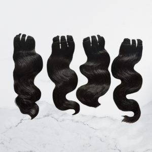 Indian Human Hair <b>Extensions</b> 100% Virgin Remy Hair Bundles Natural Soft Double Weft Hair Weave - Product Image 1