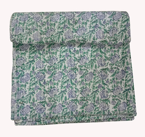 Couvre-lit matelassé en coton à motifs floraux classiques, brodé à la main, lavable en machine, pour toutes les saisons, décoration intérieure - Product Image 4