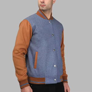 Wholesale Winter <b>Jacket</b> Custom <b>Men</b> <b>Baseball</b> <b>Jacket</b> Warm Varsity Style Single Breasted Comfortable Regular Length <b>Jacket</b> for <b>Men</b> - Product Image 4