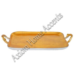 Plateau en aluminium élégant par Axiom Home Accents fabriqué à la main avec une finition polie pour les maisons modernes Artisanat en métal - Product Image 5