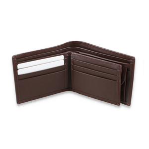Genuine Leather Bifold Wallet For Men With Multiple Card Slots ID Card <b>Holder</b> Cash Compartment Slim Folding Leather Wallet - Product Image 5