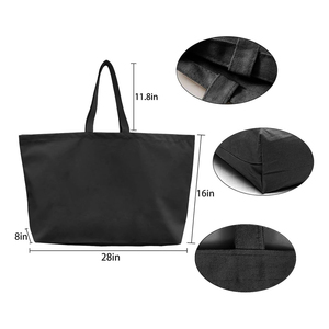 New Fashion Simple Design High Quality Custom Logo 100% Cotton Promotional Reusable Large Tote <b>Bags</b> Eco Friendly Hot Sale - Product Image 5