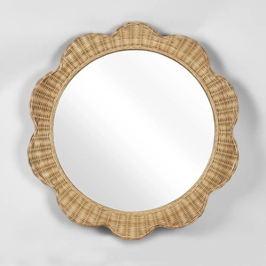 Flower rattan cane <b>mirror</b> best quality wall mounted <b>mirrors</b> direct supply from Vietnam manufacturer - Product Image 4