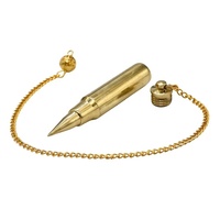 Pendentif de radiesthésie élégant en laiton doré de qualité supérieure, style Feng Shui, avec agate polie, écologique, vente en gros, lot de 3 pièces