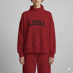 Pull-over d'hiver chaud et confortable pour femme, coupe ample et décontractée, en polaire épaisse et douillette, col montant, avec logo frontal - Product Image 1