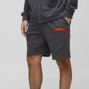Shorts décontractés d'été pour hommes avec logo brodé personnalisé et cordon de serrage, shorts de jogging en French Terry imprimés sur mesure pour hommes - Product Image 1