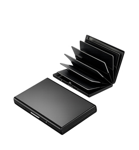 Leather <b>Card</b> <b>Holder</b> Custom Genuine Leather Credit <b>Card</b> <b>Wallet</b> Slim Zipper Pocket RFID Style Business <b>Card</b> Case OEM Manufacturer - Product Image 1