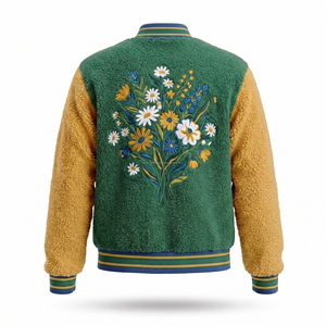 Custom Embroidery Clothing High Quality Manufacturer Winter <b>Thick</b> Warm Dye Polar Sherpa <b>Fleece</b> Men's Zip <b>Jacket</b> - Product Image 4