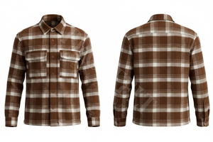 Camisa de Franela a Cuadros de Alta Calidad 100%, Manga Larga, Casual, con Botones, para Otoño e Invierno, Personalizable - Product Image 3