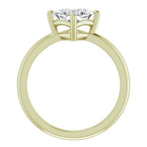 Elegante Anillo de Compromiso/Aniversario para Mujer con Diamante Cultivado en Laboratorio, Corte Princesa, Engastado en Oro Rosa de 14K - Product Image 5