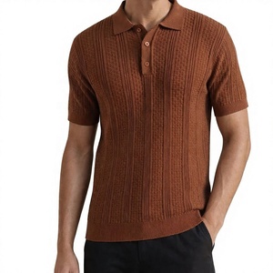 Polo en maille jacquard 100 % coton personnalisé avec logo et marque privée pour homme, idéal pour l'été, coupe oversize à manches courtes - Product Image 6