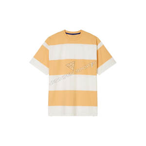 Camiseta DeliverFast Económica de Corte Regular, Ligera, Transpirable y de Secado Rápido, Diseño a Rayas de Dos Colores, Logotipo Personalizado, 240g, para Hombre - Product Image 1