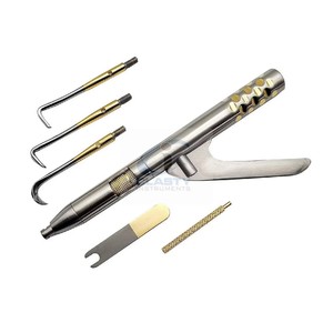 CLASTY INSTRUMENTS Kit de Extracción de Coronas de Acero Inoxidable, 5 Accesorios, Herramienta Manual para Remover Puentes Dentales, Juego de Instrumentos Clase I, CE - Product Image 1
