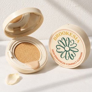 Base de maquillaje Dewy Foundation Beurukesia Skin Enhancer Compact Cushion Glow 1 5 Light Rosy, base de maquillaje coreana en formato cojín. - Product Image 5
