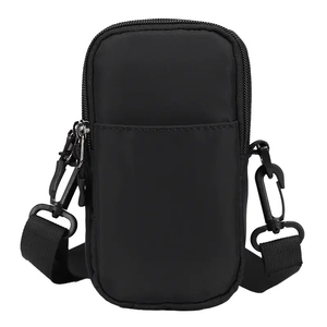 Sac bandoulière noir en gros pour téléphone portable, idéal pour les voyages quotidiens, réglable, léger, multi-poches, classique, pour occasions formelles et décontractées - Product Image 3