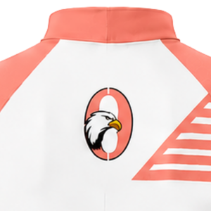 Ensemble maillot et short de cyclisme orange corail et blanc, manches courtes, fermeture éclair intégrale, séchage rapide, rembourré, pour course à vélo, entraînement et performance sportive - Product Image 4