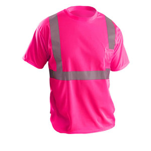 High Visibility Reflective Polyester/Cotton <b>Silk</b> Screen Printed Safety T-Shirt Short Sleeve Workwear Uniform Pocket Tee Men's - Product Image 6