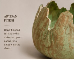 Maceta de Hierro Vintage Ecológica con Diseño Urli, Recubrimiento en Polvo con Pátina Verde, Hecha a Mano para Decoración del Hogar y Jardín - Product Image 5