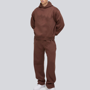 Ensemble de survêtement unisexe streetwear pour homme : pantalon de jogging et sweat à capuche oversize 100 % coton, personnalisable - Product Image 1