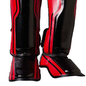 Protège-tibias personnalisés professionnels, durables, souples, légers et écologiques pour le kickboxing et le Muay Thai, en cuir PU, avec protection du tibia et du cou-de-pied - Product Image 3
