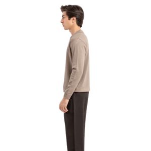 <b>Men</b> Taupe Long Sleeve Polo Collar Knit Sweater <b>Pullover</b> Casual Warm Soft Fashion Knitwear Custom Logo OEM Manufacturer Wholesale - Product Image 2