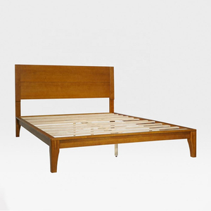 Japanese Joinery Wooden <b>Bed</b> <b>Frame</b> Minimalist Style Tool-free Rubberwood <b>Bed</b> Vietnam Custom Bedroom Furniture Manufacturer - Product Image 1