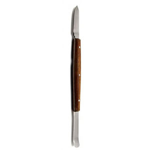 Couteau à cire dentaire 13 cm, manche en bois, acier inoxydable et silicone, certifié CE, instrument manuel réutilisable pour usage chirurgical et mélange - Product Image 3