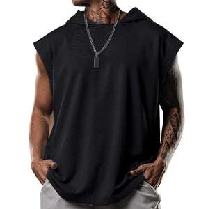 Men's Sporty <b>Workout</b> Hooded Tank Tops 100% Cotton Gym <b>Hoodie</b> with Muscle Cut Off Breathable Sleeveless <b>Hoodie</b> for Bodybuilding - Product Image 5