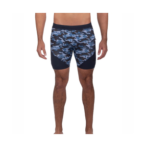 Shorts de compression pour hommes 100% polyester, personnalisables, noirs et bleus, respirants, à séchage rapide, pour la gym et l'entraînement - Product Image 1