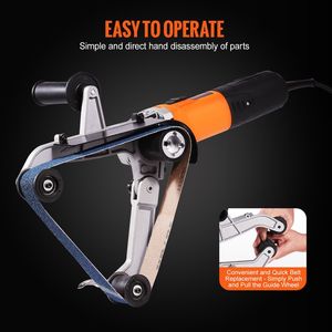 Lucidatrice Professionale per Tubi 1000W, Levigatrice a Nastro a 6 Velocità 1100-3200rpm, Macchina Professionale per Lucidatura Metalli - Product Image 5