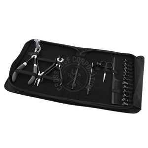 Kit d'outils d'extension de cheveux professionnel aide à la tresse rapide en acier inoxydable doigt de séparation mirobeads ruban ins et pince à sertir et peigne - Product Image 1