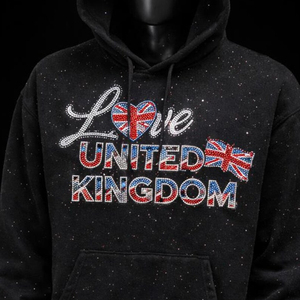 High Quality Unisex 450gsm Fleece High Street Streetwear Hip Hop Acid Wash Rhinestone Breathable Pocket Hoodie Custom <b>Sun</b> Faded - Product Image 1
